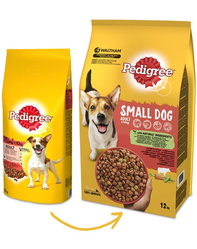 PEDIGREE Adult 12kg (małe rasy) - sucha karma dla psów z wołowiną i warzywami