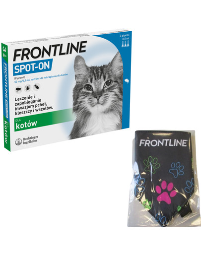 FRONTLINE Spot-on koty 3 pipetki + Chustka bandana GRATIS