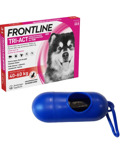 FRONTLINE Tri-Act XL (40-60 kg) 3 pipetki + Woreczki na psie odchody GRATIS