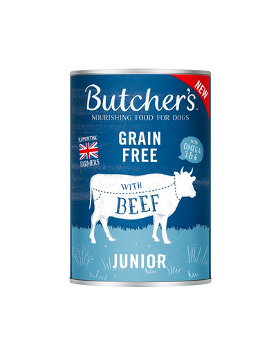 Original Junior, karma dla psa, kawałki z wołowiną w galaretce, 400g