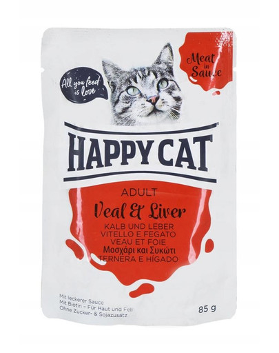 HAPPY CAT Meat in sauce Adult 85 g mokra karma dla dorosłych kotów