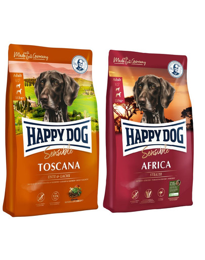 HAPPY DOG Supreme toscana 12.5 kg + Supreme africa 12.5 kg