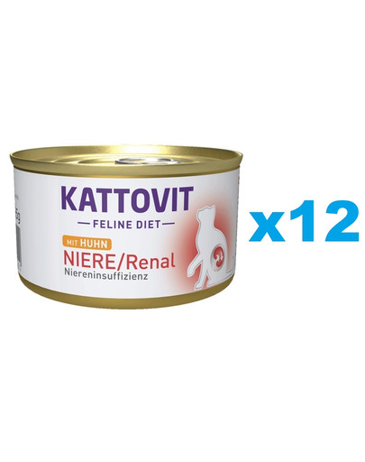 KATTOVIT Feline Diet Niere/Renal Chicken kurczak 12 x 85 g