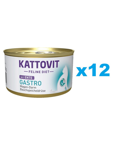 KATTOVIT Feline Diet Gastro Duck kaczka 12 x 85 g