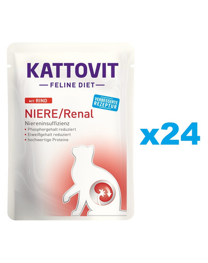 KATTOVIT Feline Diet Niere/Renal Beef 24 x 85 g