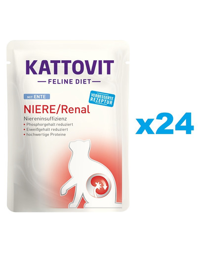 KATTOVIT Feline Diet Niere/Renal kaczka 24 x 85 g