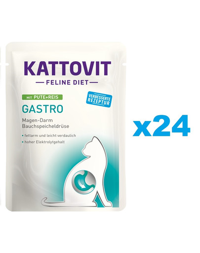 KATTOVIT Feline Diet Gastro Indyk z ryżem 24 x 85 g