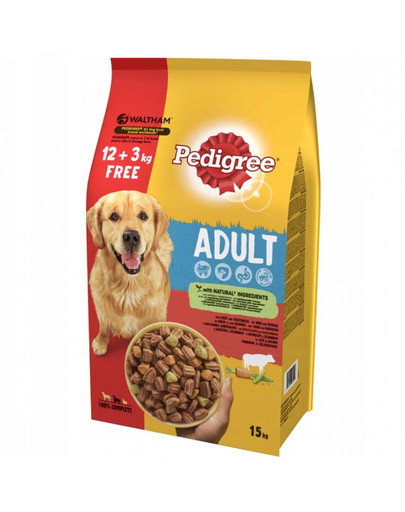 Adult Sucha karma z wołowiną (12+3kg) 15kg