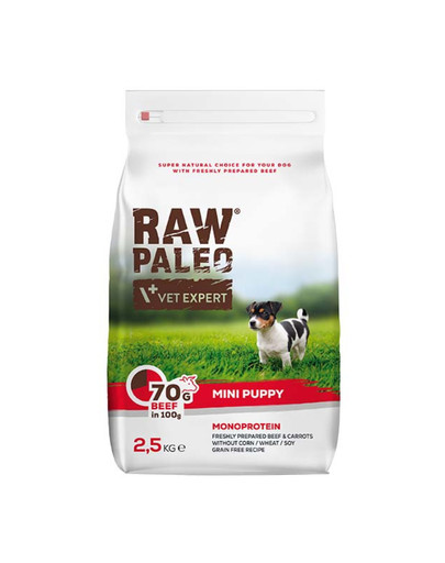 Raw Paleo Beef puppy mini 2,5kg dla szczeniąt małych ras