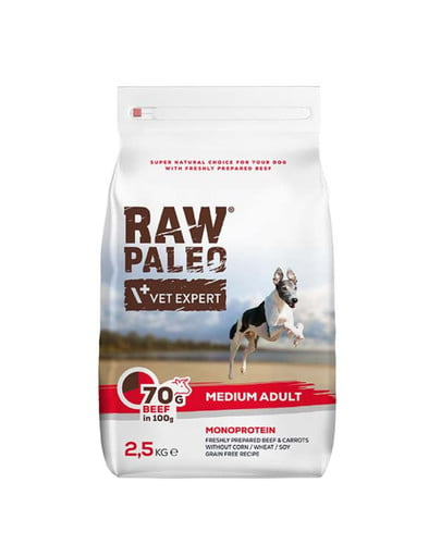 Raw Paleo Beef adult medium 2,5kg dla średnich psów