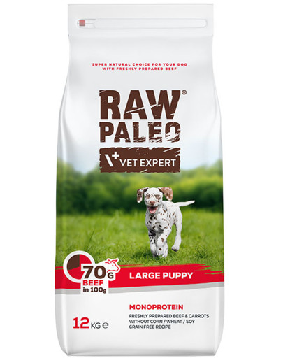 Raw Paleo Beef puppy large 12kg dla szczeniąt dużych ras