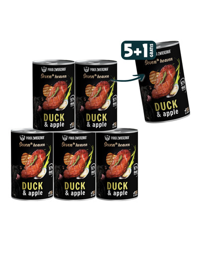 PAKA ZWIERZAKA Seventh Heaven Kaczka z jabłkiem 6 x 400 g 5+1 GRATIS