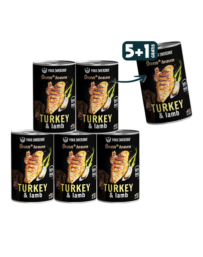 PAKA ZWIERZAKA Seventh Heaven Indyk i jagnięcina 6 x 400 g 5+1 GRATIS