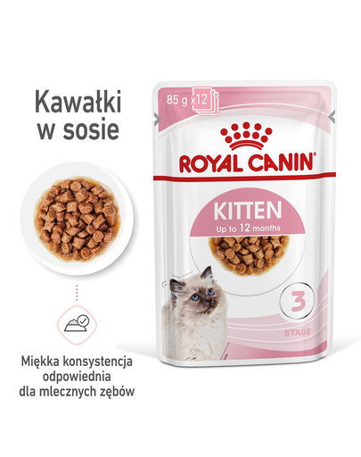 ROYAL CANIN Kitten Instinctive 48x85 g karma mokra w sosie dla kociąt do 12 miesiąca życia