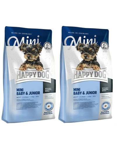 HAPPY DOG Mini Baby & Junior 29 16 kg (2 x 8 kg) sucha karma dla szczeniąt ras małych