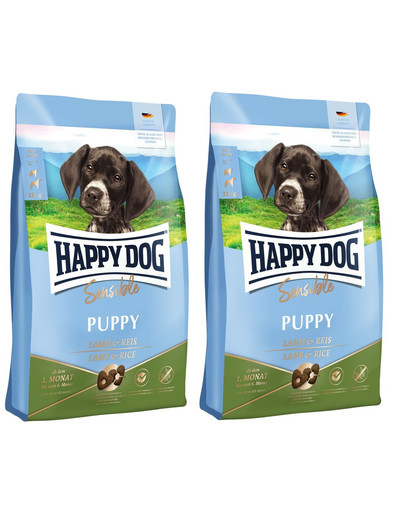 HAPPY DOG Sensible Puppy Lamm 20 (2 x 10 kg) dla szczeniąt jagnięcina i ryż