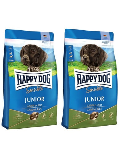 HAPPY DOG Sensible Junior Lamm 20 (2 x 10 kg) dla młodych psów jagięcina