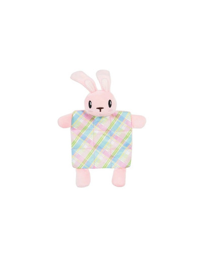 Zabawka Pluszowa dla szczeniaka królik pled z dźwiękiem różowy