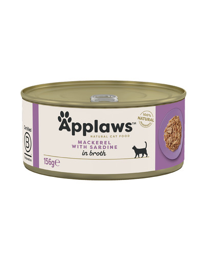 APPLAWS Cat Adult Mackerel with Sardine in Broth makrela i sardynka w bulionie 156 g