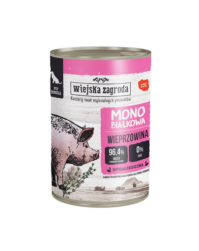 Wieprzowina monobiałkowa mokra karma dla psa 400g