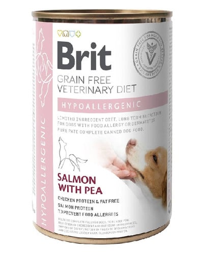 BRIT Veterinary Diet Hypoallergenic Salmon&Pea dla Psa na alergię 400 g