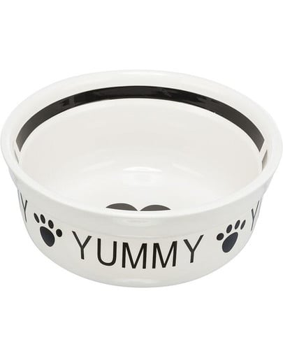 Miska ceramiczna, dla psa/kota, biało/czarna, 0,25 l/ 13 cm, pasuje do TX-24640