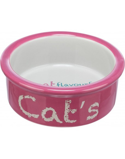 Miska ceramiczna, dla kota, różowo/szara, 0,3 l/ 12 cm, pasuje do TX-24791