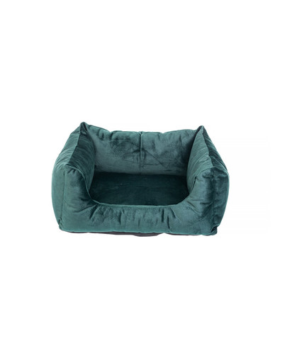 Glamour sofa legowisko prostokątne zielone S 45x50x24 cm