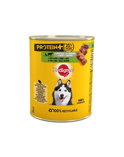 Protein+ Adult puszka 800g - mokra karma pełnoporcjowa dla dorosłych psów, z kaczką i wołowiną w musie