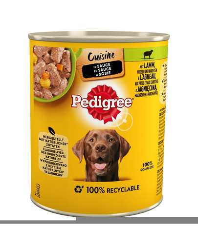 Cuisine Adult puszka 800g - mokra karma pełnoporcjowa dla dorosłych psów, z jagnięciną, makaronem i marchewką w sosie