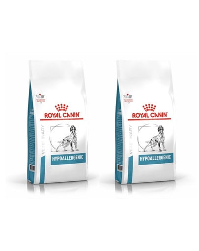 ROYAL CANIN Veterinary Dog Hypoallergenic sucha karma dla dorosłych psów z niepożądanymi reakcjami na pokarm 2x14 kg