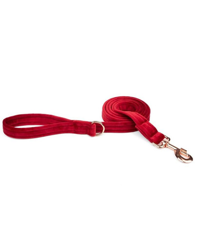 Smycz dla psa welurowa cherry 150cm / 2cm