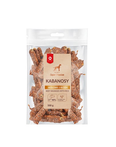 Super Premium Kabanosy wołowe z ryżem Ekonomy Pack 500 g