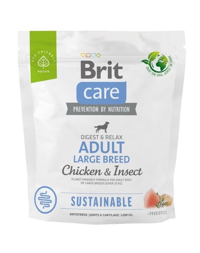 CARE Sustainable Adult Large breed chicken insekt dla dorosłych psów dużych ras z kurczakiem i insektami 1kg