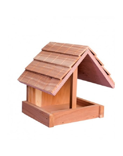 Karmnik dla ptaków, z drewna cedrowego, 15,5x13,5cm