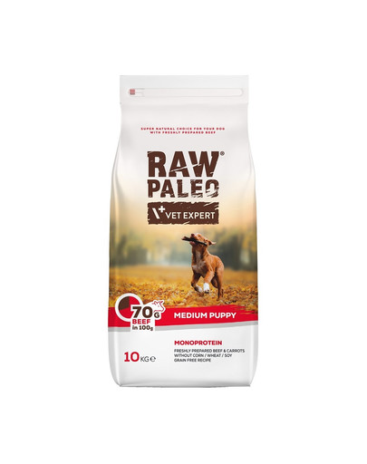 Raw Paleo Beef puppy medium 10kg dla szczeniąt średnich ras