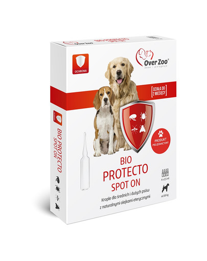 Bio Protecto Spot On dla psów średnich i dużych przeciw pasożytom 4x2,5ml