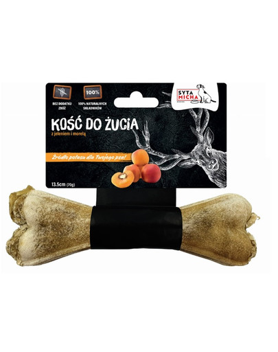 Kość do żucia psa z jelen i morela 13,5 cm