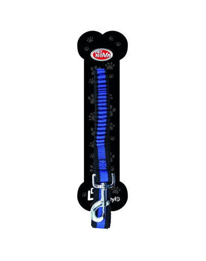 PET NOVA Smycz rozciągliwa BUNGEE niebieska 120-180 cm / 2,5 cm