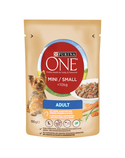 ONE Mini Adult kurczak, marchewka w sosie 100 g dla psów ras małych
