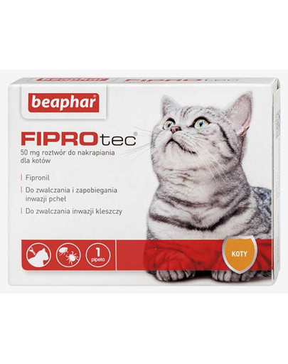 BEAPHAR Fiprotec Cat 50 mg 1 pipeta kropli p/pasożytom