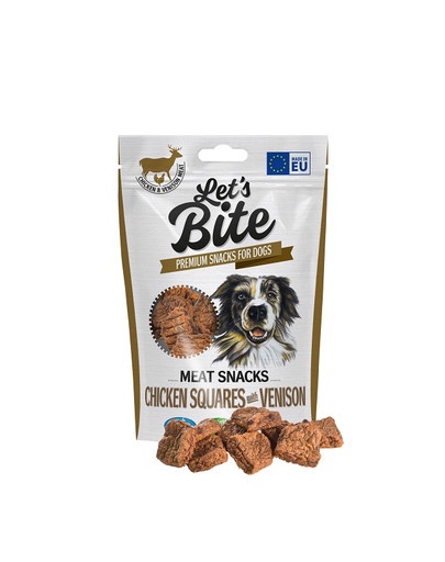 Let’s Bite Meat Snacks squares 80g kwadraciki z kurczakiem i dziczyzną