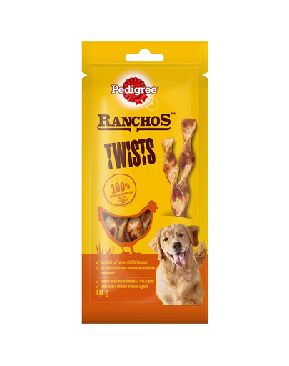 Ranchos Twists 40 g przysmaki dla psa bogate w kurczaka