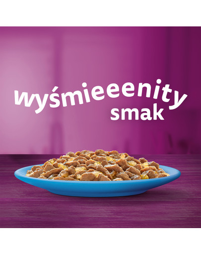 WHISKAS Adult saszetka 52x85g Rybne Przysmaki mokra karma dla dorosłych kotów w galaretce z: łososiem, tuńczykiem