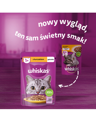 WHISKAS Adult saszetka 85g mokra karma dla dorosłych kotów w galaretce z kurczakiem