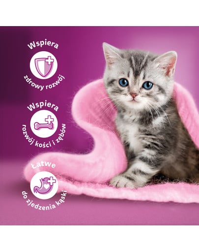 WHISKAS Pure Delight Junior Drobiowe frykasy z kurczakiem i indykiem 4x85g