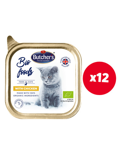 BUTCHER'S BIO foods kurczak 12 x 85 g pasztet dla kota