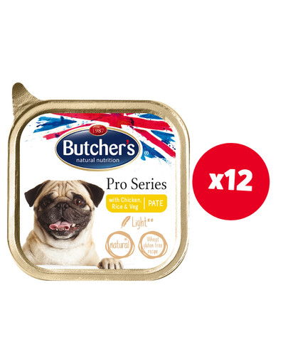 BUTCHER'S Pro Series Light kurczak pasztet 12 x 150 g