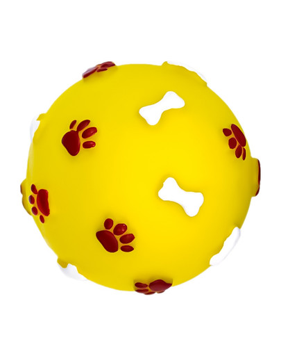 DOG LIFE STYLE gumowa piłka dla psa żółta