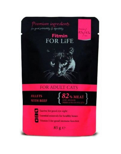 FITMIN Cat For Life pouch 85 g dla dorosłych kotów